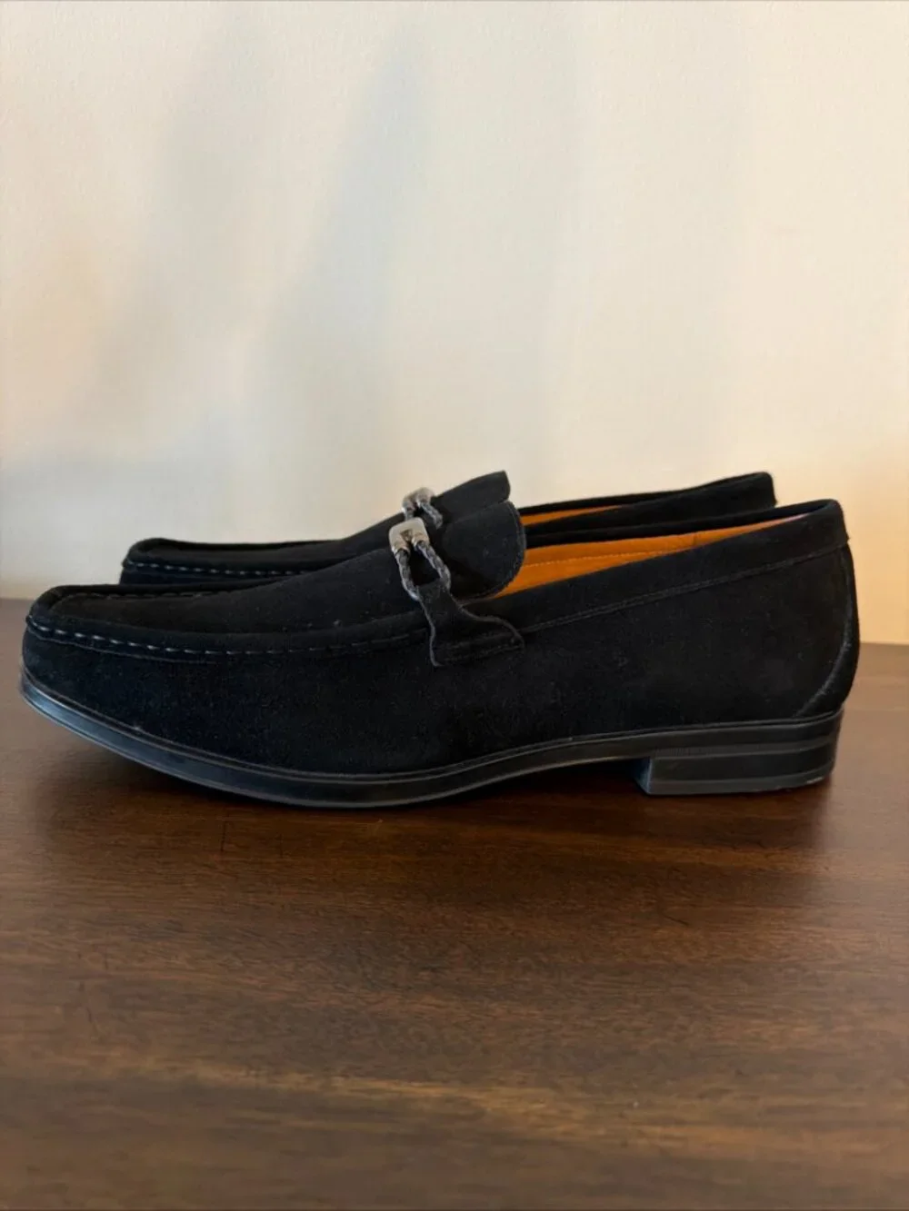 Stacy Adams Men's Neville Black Suede Moc Toe Bit Loafers Size 13 M New